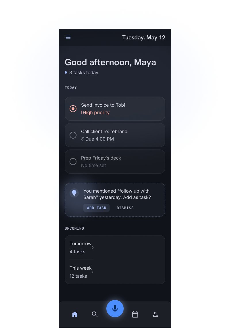 Taskmind AI productivity mobile app screen